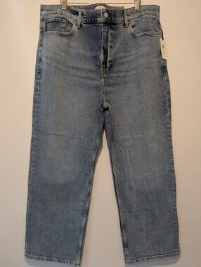 Banana Republic High Rise Straight Leg Ankle Jeans Size 34 Light Wash NWT